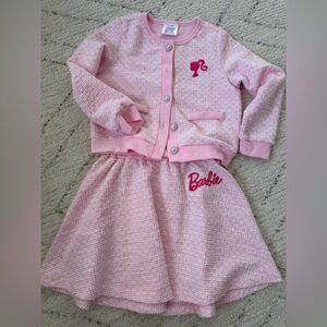 Barbie Pink Textured Cardigan and Skirt Ensemble